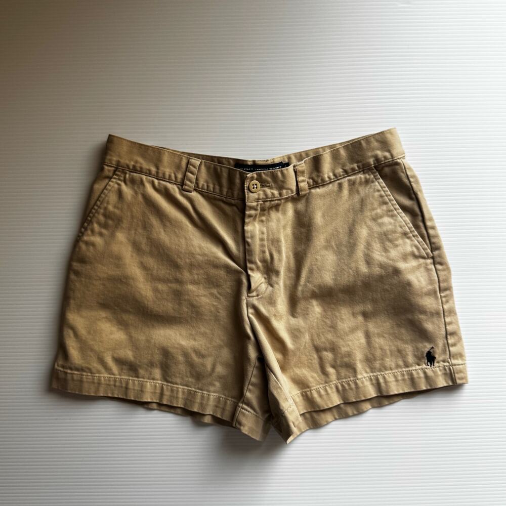 Ralph Lauren Sport Women's Khaki Chino Shorts Sz 8 Cotton Mid-Rise 4" Inseam - Picture 9 of 9